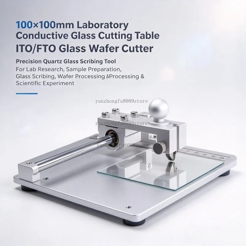 100×100mm Laboratory Conductive Glass Cutting Table, ITO/FTO Glass Wafer Cutter, Precision Quartz Glass Scribing Tool