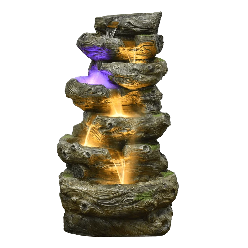 Garden Ornaments for Far Home,Outdoor Waterfall With Light Waterfall Fountain for Indoor