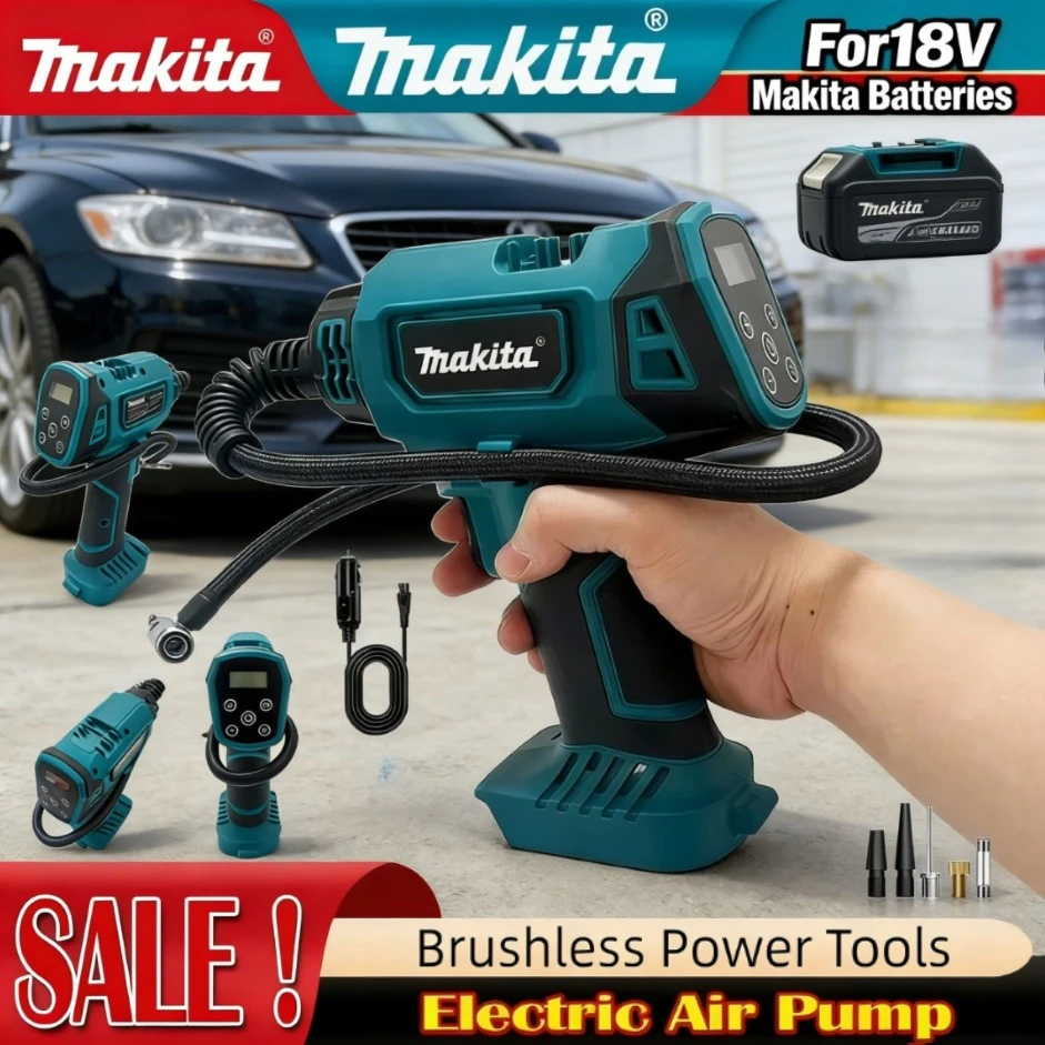 

Makita Cordless Inflator Electric Air Pump Car mounted air compressor Automatic Handheld Air Compressor For Makita Battery