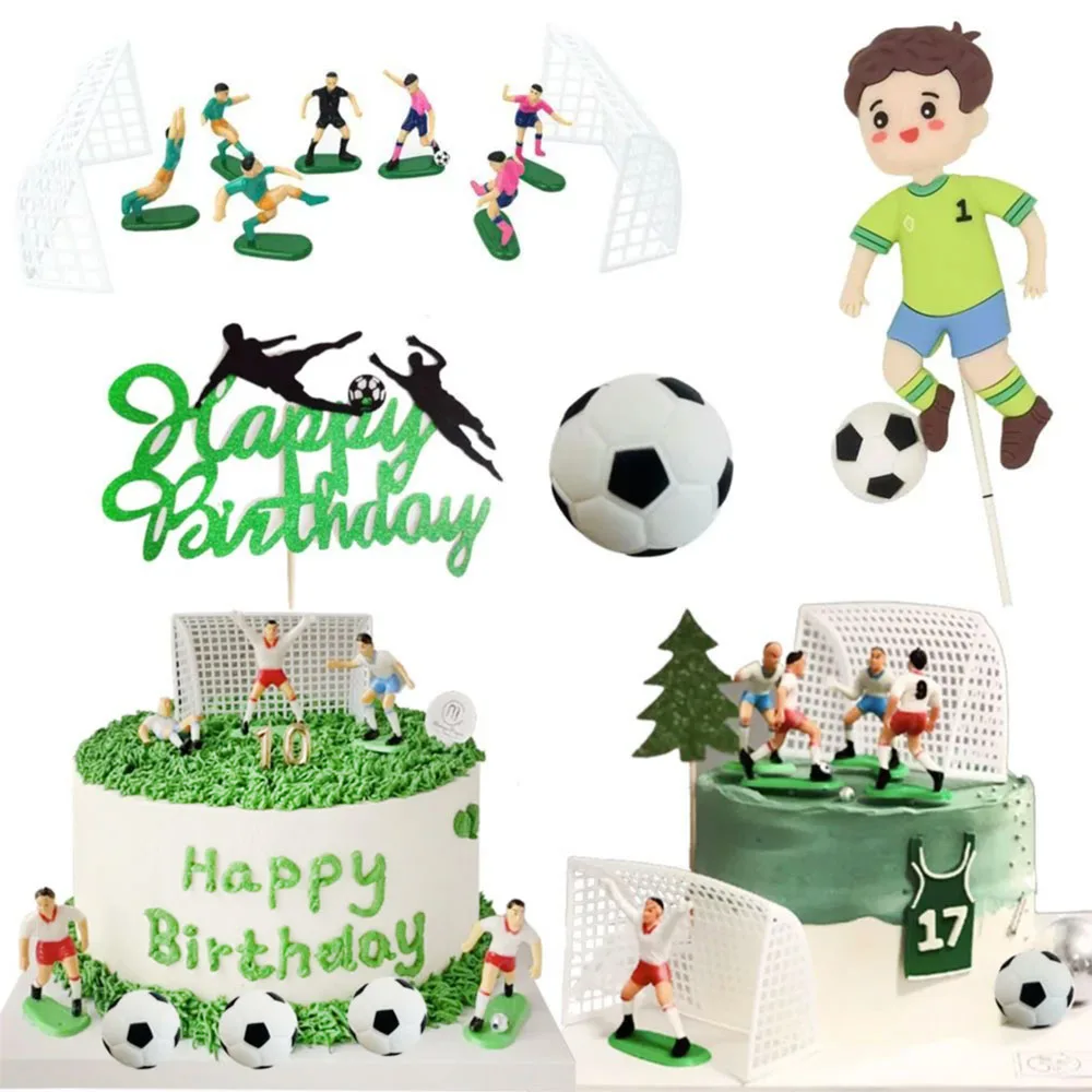 Soccer Ball Cake Topper Decorations Soccer Ball Player Cake Decorations Football Theme Men Boy Birthday Sport Party Suppplies