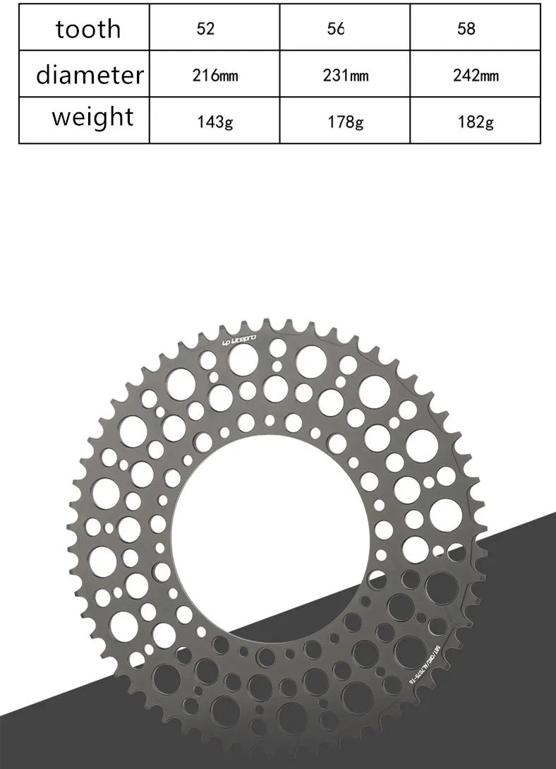 LP Litepro Bubble Chainring 130 BCD Folding Bike Narrow Wide Super Light Chain Wheel AL7075 Crank Crankset 130bcd 52T 56T 58T