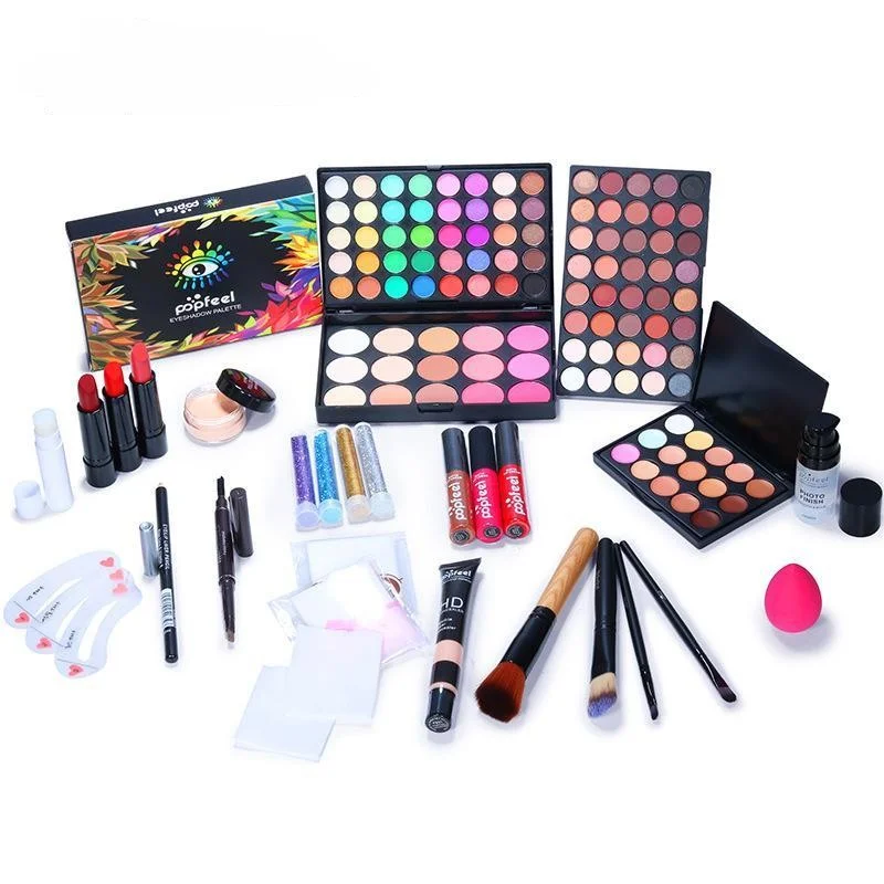 Professional All in One Makeup Set Ladies Daily Makeup Kit Eyeshadow Blush Foundation Face Powder Lipstick Makeup Case  Cosmetic