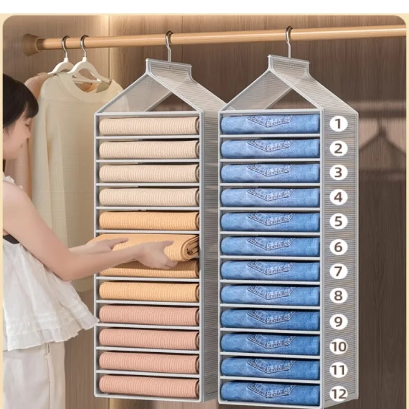 

Подвесная сумка для гардероба из ПВХ, усиленный складной органайзер, многоуровневая полка для хранения, прочное решение для шкафа без запаха