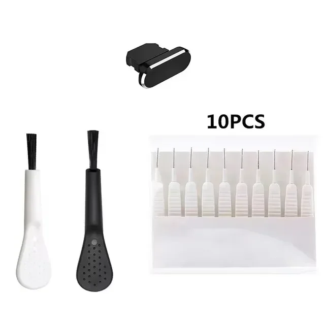 Oplaadpoort voor mobiele telefoon Stofplug met reinigingsborstel voor IPhone 15 14 13 16 Pro Max Plus Samsung Xiaomi IOS Type C Cleaner Set