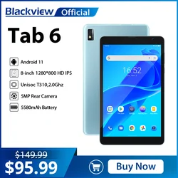 Blackview Tab 6 Tablet 8 polegadas 3GB 32GB Android 11 5580mAh Tablet PC 4G WIFI LTE Telefone Chamada Tablets Kindle Ebook