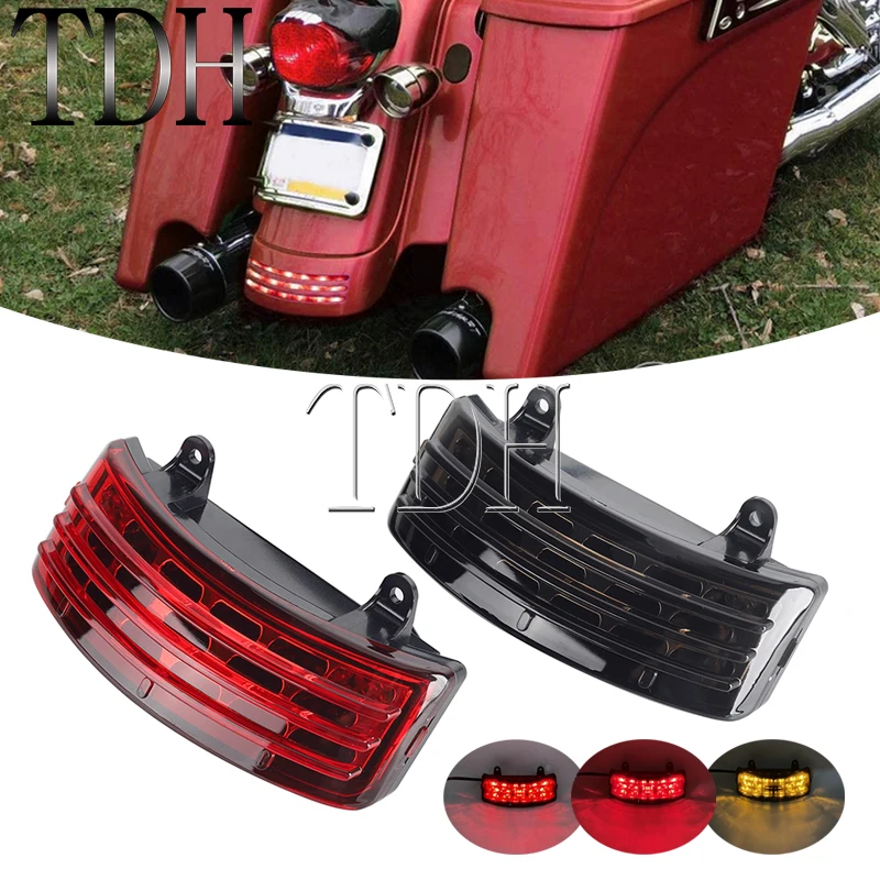 

Fender Tip Light Tri-Bar LED Rear Tail Brake Lights For Harley Touring Street Glide Road Glide Fender Skirt Trim Extension Lamp