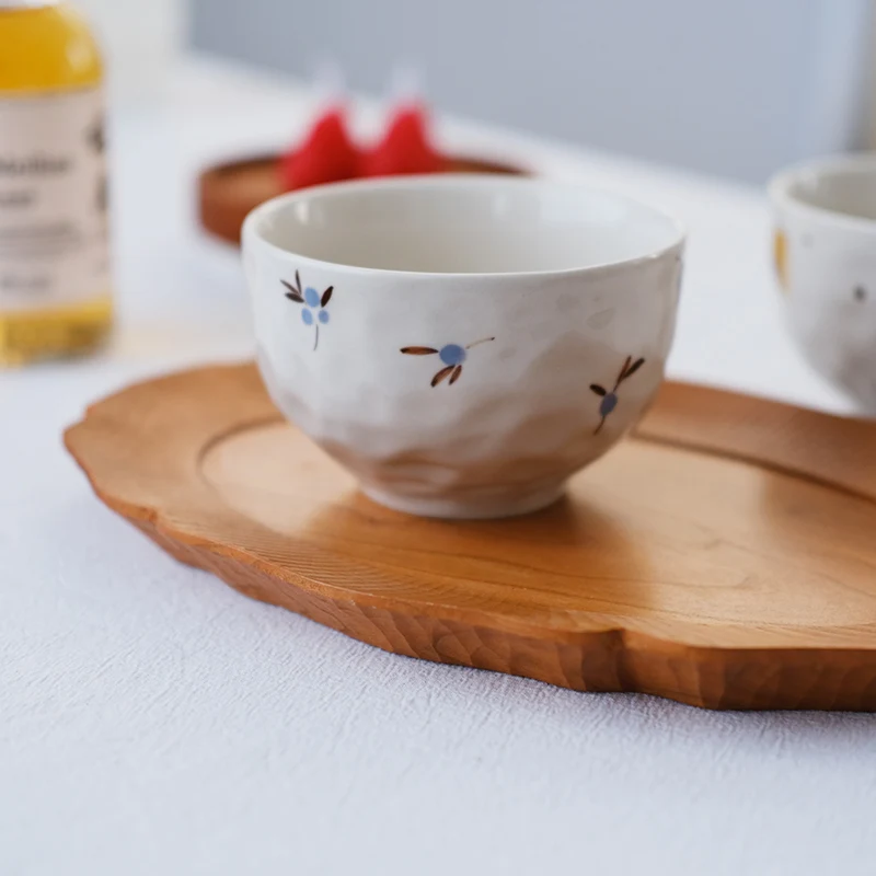 النمط الياباني لطيف نمط وعاء سيراميك Underglaze جولة 4.5 بوصة أطباق الأرز المنزلية عارضة دائم الخزف أدوات المائدة #3