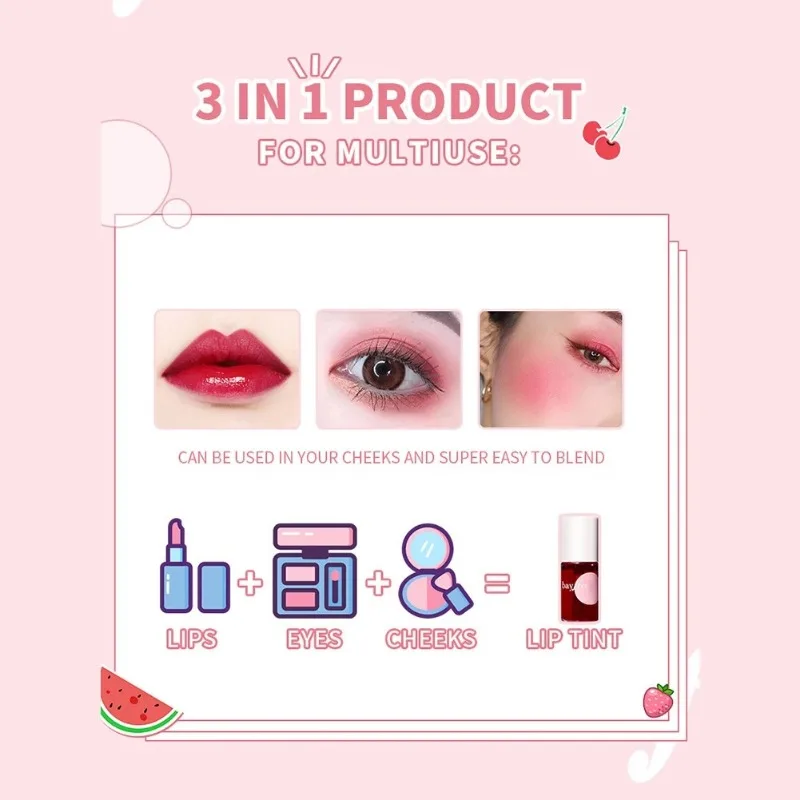 Lasting Lip Gloss Tint Makeup Cheek Tint Blush Moisturizing Mirror Liquid Lipsticks Waterproof Long Lasting Lip Glaze Cosmetics