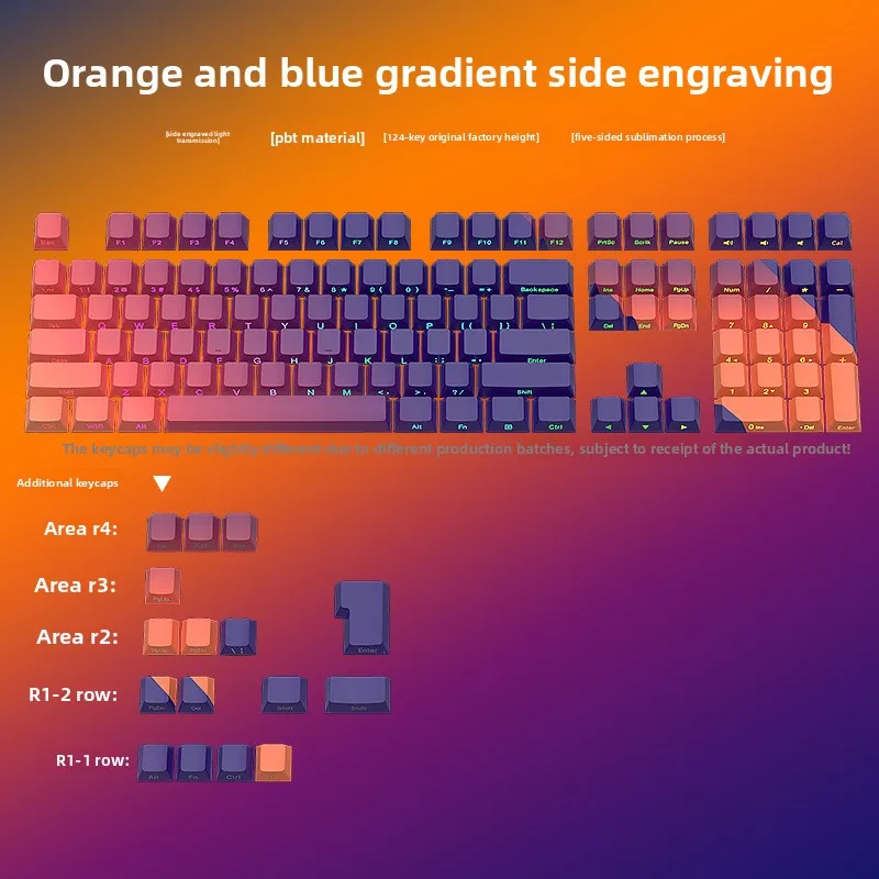 

KUXM Gradient PBT Side-Engraved Illuminated Heat-Sublimated Small Full Set Keycaps