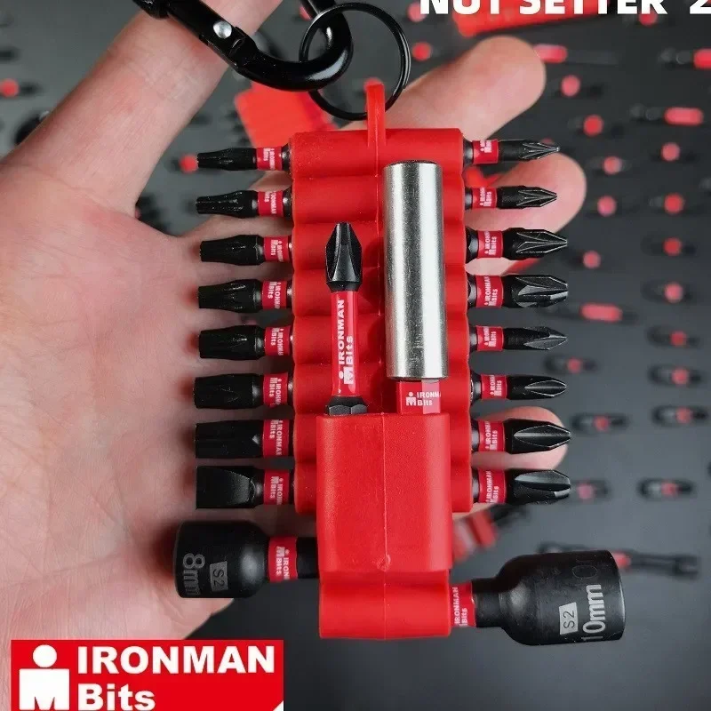 22pcs Impact Screwdriver 7-24Pcs Bits Set with Organizer Sleeve Magnetic S2 Steel Multi Driver Bits and 1Pc Bit Holder