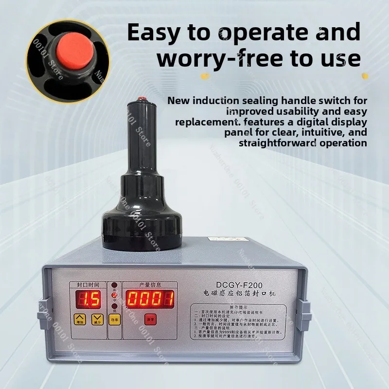 F200 Handheld Induction Foil Sealer Compact Home Use for Plastic Glass Oil Drum Bottles Thermal Sealing Machine