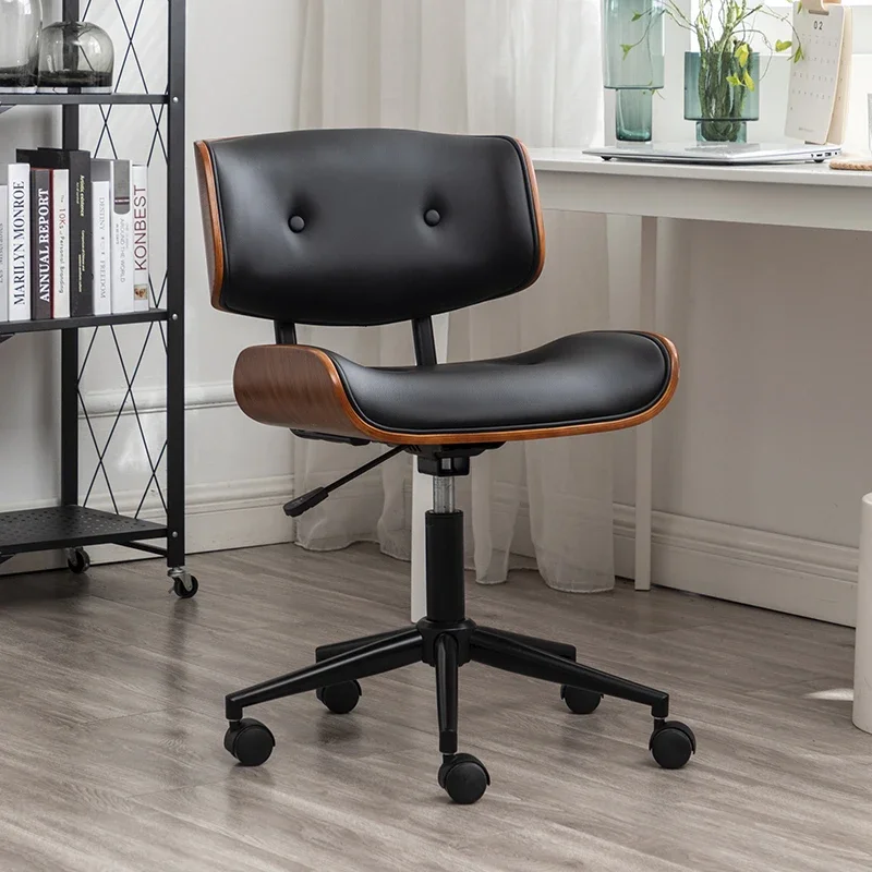 

Nordic Gaming Chair Luxury Office Furniture Solid Wood Computer Chairs Simple Long Sitting Swivel Chair Lifting Office Chairs