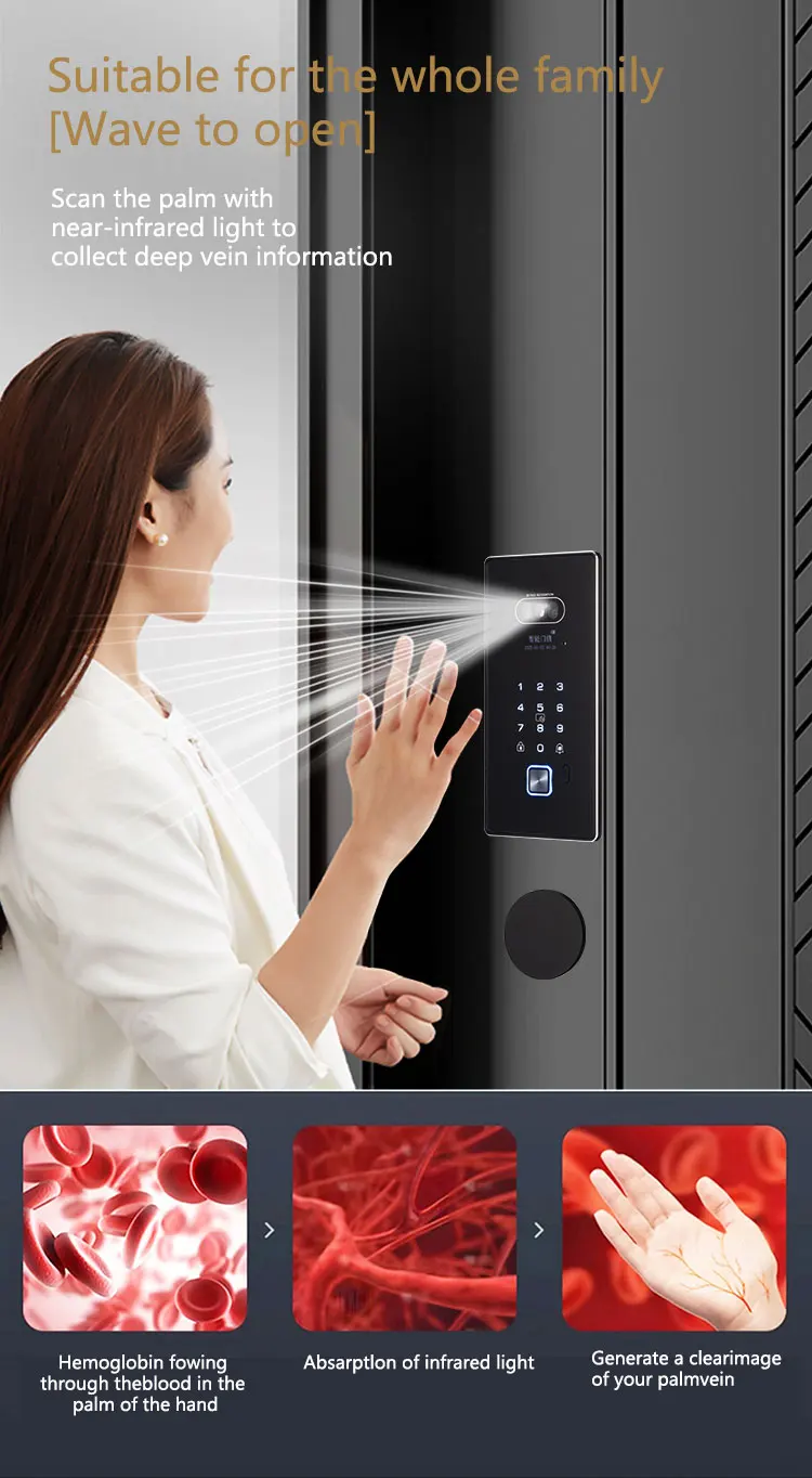 STLF 원격 잠금 해제 스마트 도어락 투야 와이파이 스마트 지문 3D 시노보 인텔리전트 디지털 안전 도어락 가정용