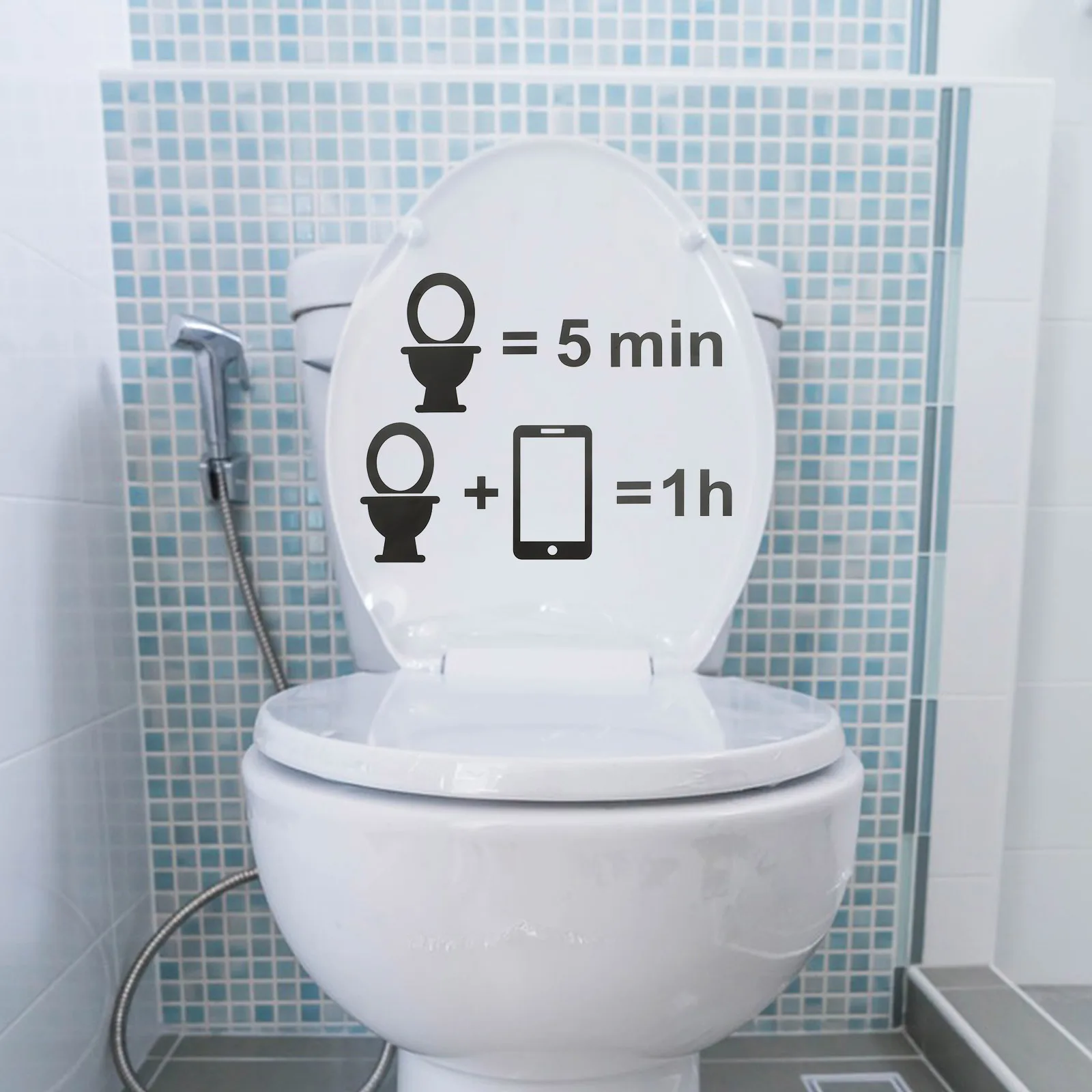 

2pcs 2 Sheets Black Warning Stickers for Toilet Seat Easy Remove Decor Bathroom Wall Decals PVC Men Women Home Supplies