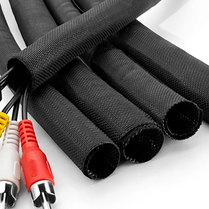 16mm-100M Self Closing PET Cable Sleeve Expandable Braided Sleeving Cable Management Heat Insulated Wire Protector