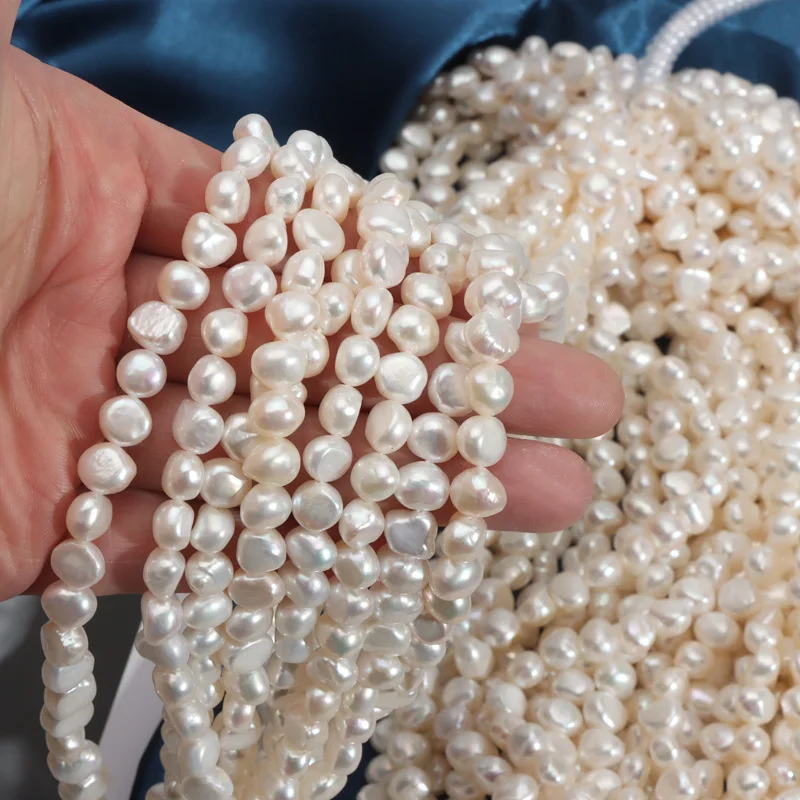 

8-9mm Baroque Irregular Shape Natural Freshwater Pearl Semi-Finished Beads for Jewelry Making DIY Necklace Bracelet Accessories