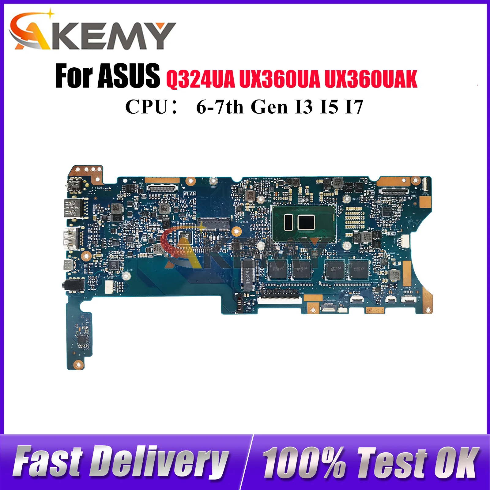 

UX360UA Laptop Motherboard For ASUS ZenBook UX360UAK UX360UA Q324UA UX360U Notebook Mainboard W/ I3 I5 I7 CPU tests OK fast ship