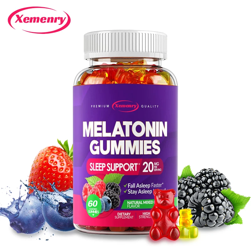 Melatonin Gummies 20 Mg - Fall Asleep Naturally, Fight Insomnia, Boost Immunity, Improve Rest Quality