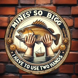 Aluminum Circle Sign Vintage Fishing Humor Waterproof Weather Resistant Perfect for Versatile Home Decor