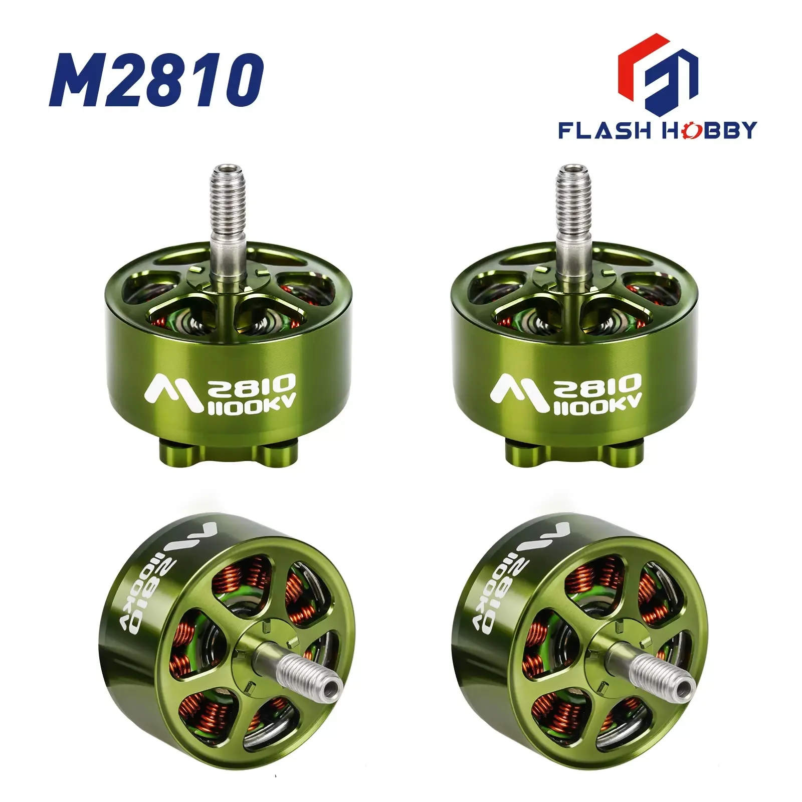

2Pcs FLASHHOBBY Mars M2810 1100kv 3-6S brushless motor 8 inch crossing machine motor accessories