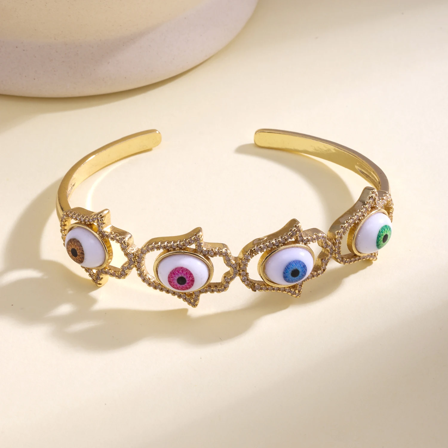 

AIBEF Evil Eye Crystal Bangle For Women Punk Charm Bracelets & Bangles Luxury New Femme Party Birthday Wristband Jewelry