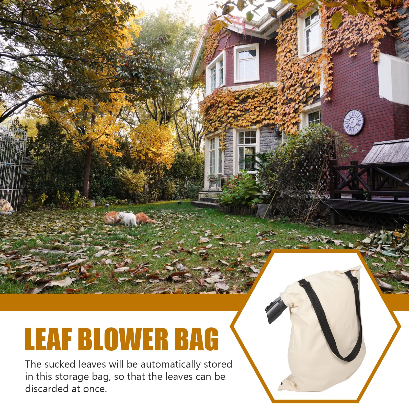 Leaf Blower Large Bag Outdoor Yard Fallen Leaves Lawn Replacement White Container Practical Vacuum