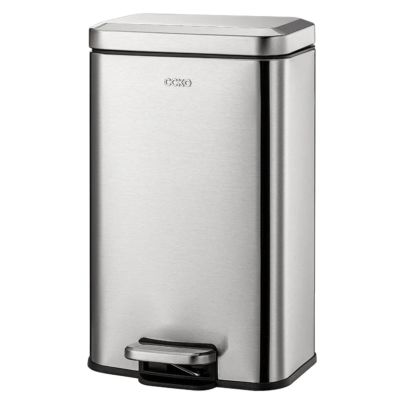 YFY  Kitchen Rust Steel Trash Can Household Large Capacity 5 New Foot Step Living Room Foot-operated Narrow Belt Cover