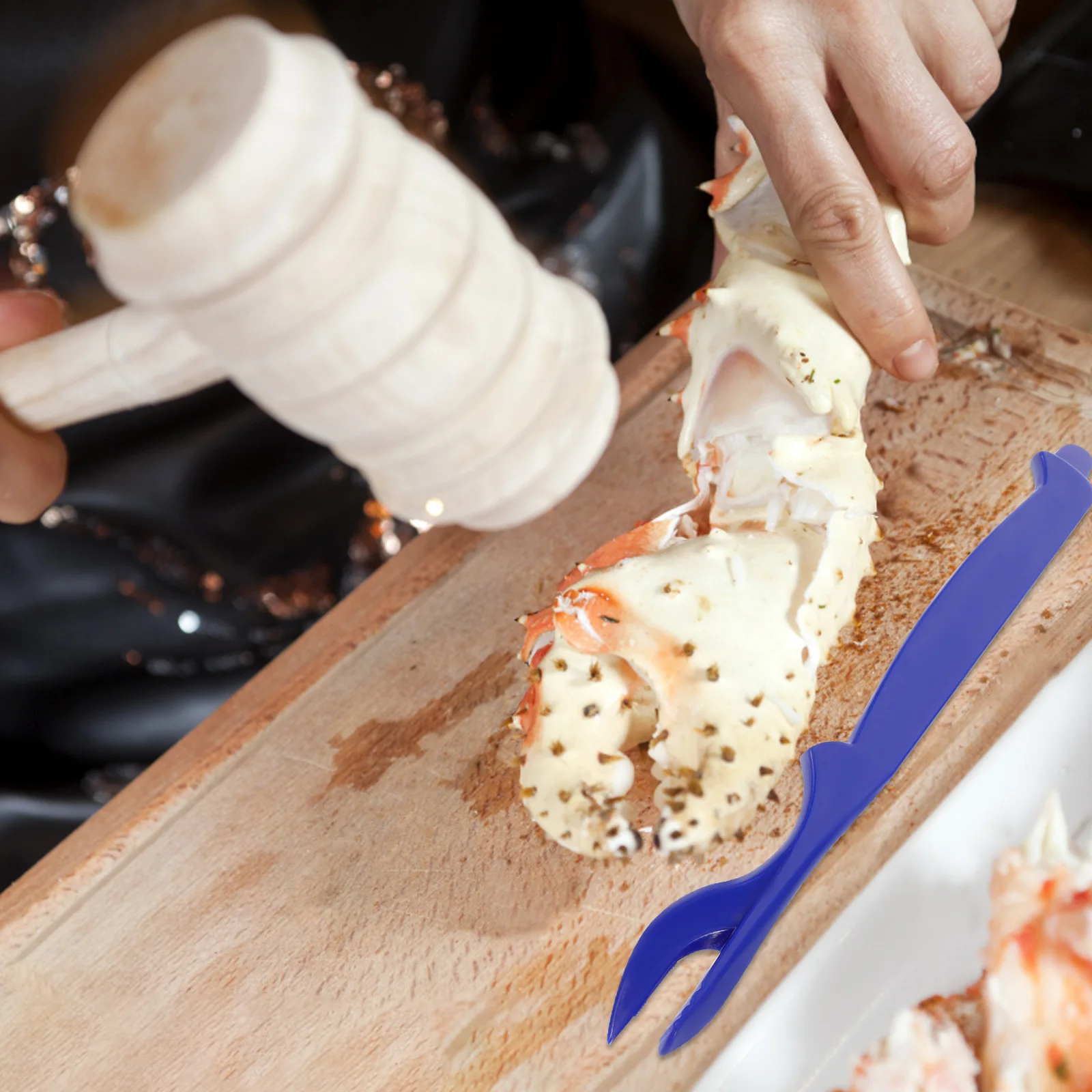 

10 Pcs Shrimp Peeler Seafood Crab Fork Tool Eating Tools Plastic Leg Forks Baby