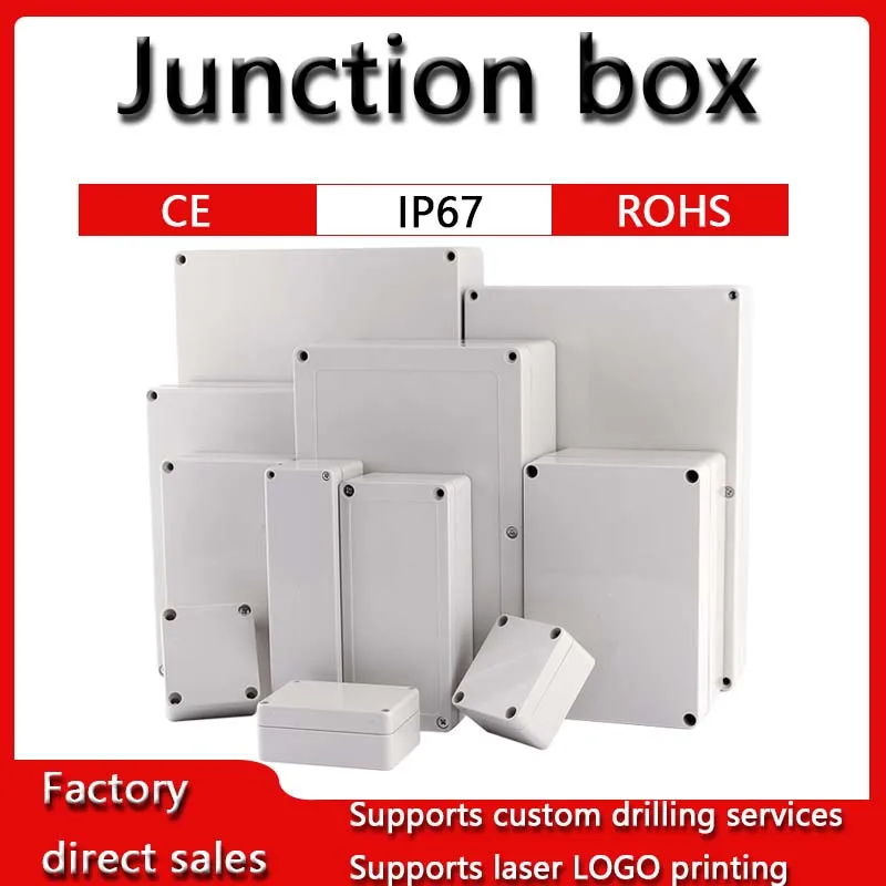 

F-type ABS new material Ip67 waterproof junction box Plastic housing Ip67 Outdoor electronic safe monitor power button box