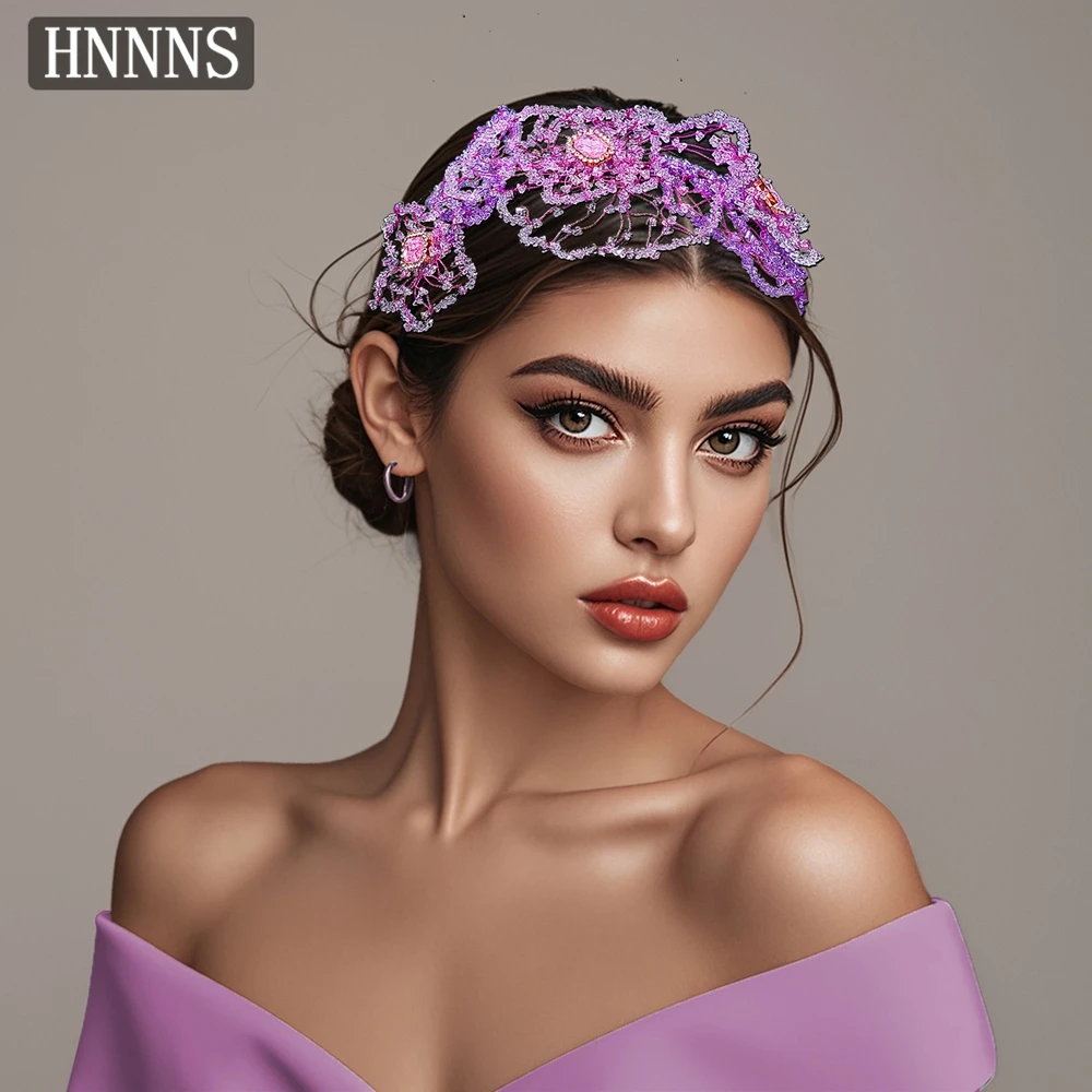 

TOPQUEEN Bridal Wedding Fashion Headband Handmade Diamond Weaving Exquisite Women's Banquet Ball Party Hair Accessories YXA175