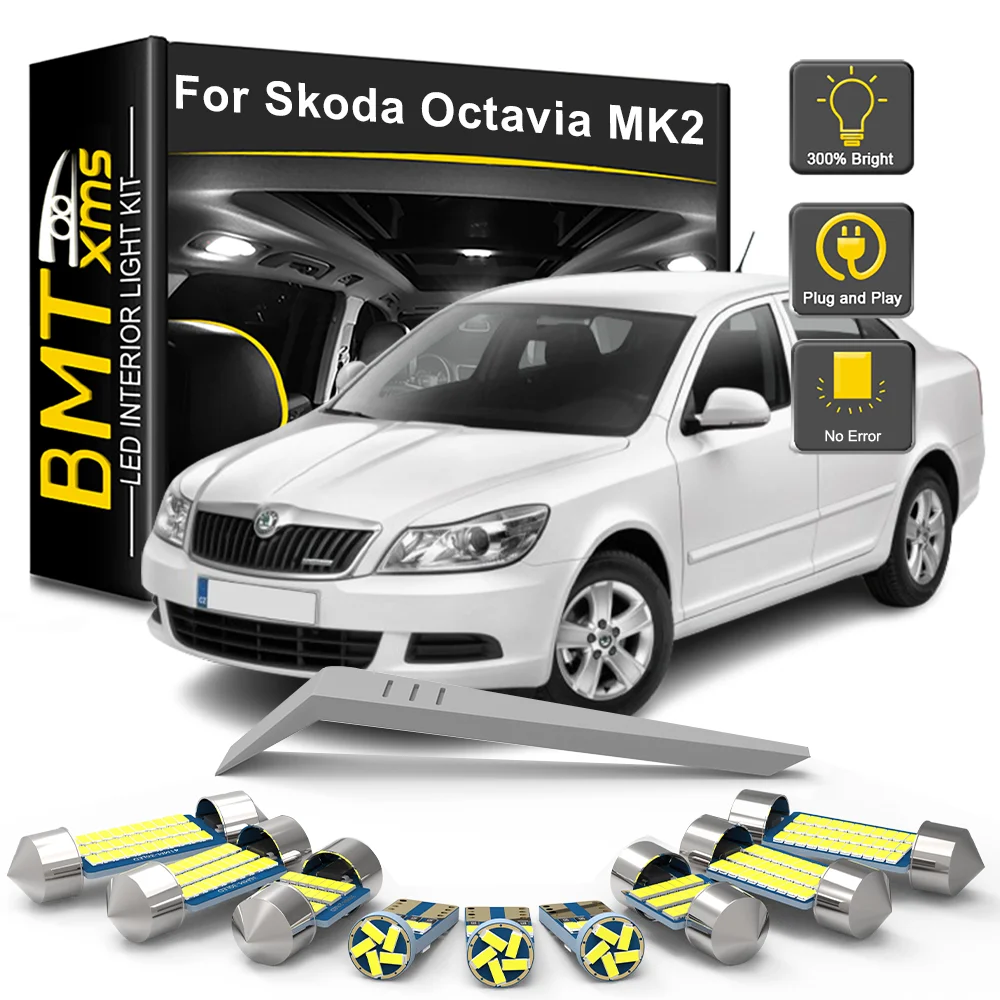 BMTxms Canbus For Skoda Octavia MK2 A5 1Z 1Z3 1Z5 Sedan Combi 2005-2007 2008 2009 2010 2011 2012 Car LED Interior Light Bulb Kit