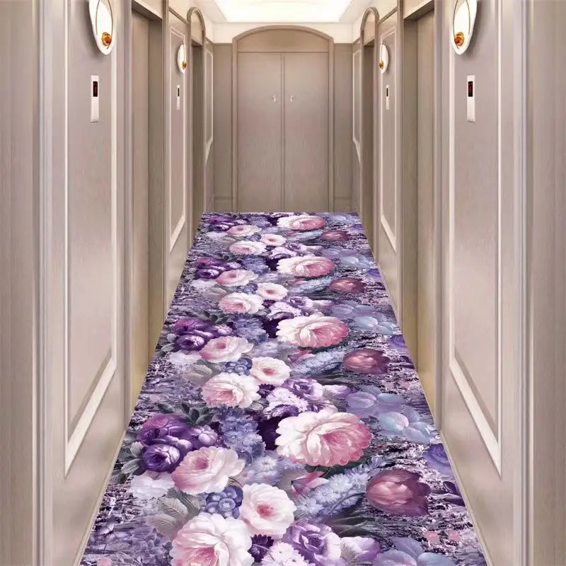 Geometric Living Room Carpet Long Corridor Hallway Rug Crystal Velvet Anti-slip Indoor Doormat Balcony Bedroom Kitchen Area Rug