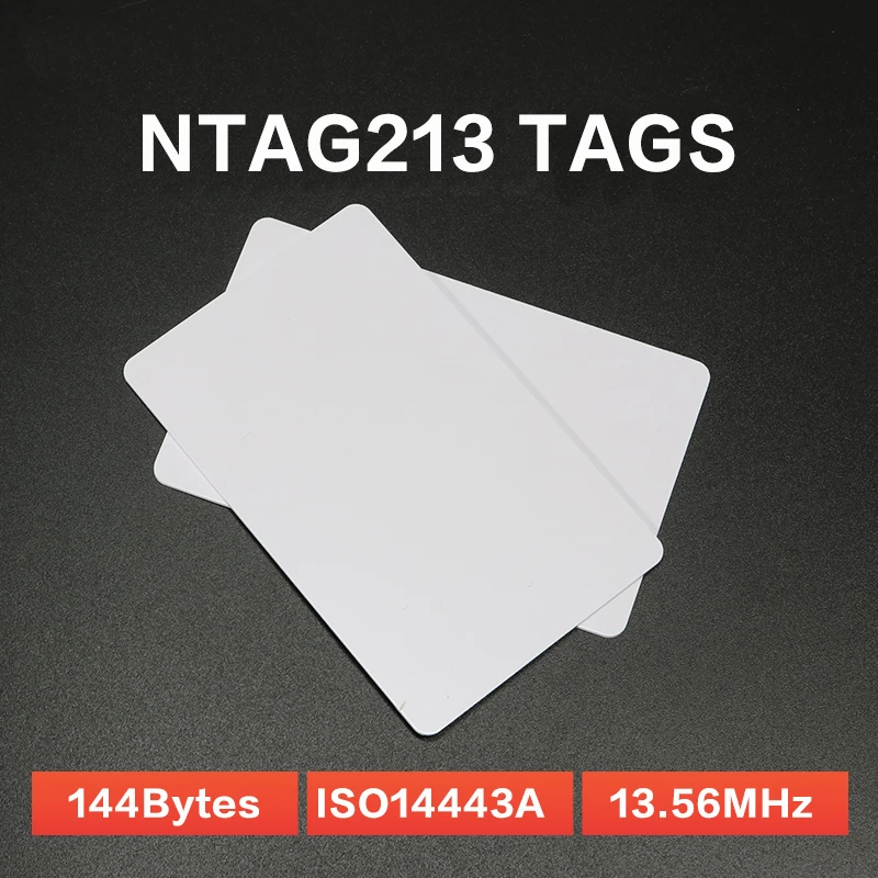 Karta NFC NTAG213 ISO14443A 13.56MHz NXP NTAG213 NTAG215 NTAG216 etykieta RFID HF elektroniczne inteligentne tagi IC karty pcv 20 sztuk