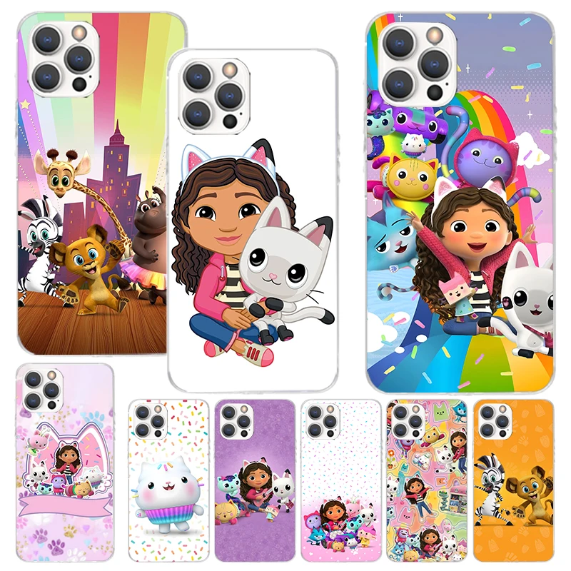 Funda de teléfono para casa de muñecas Gabbys de dibujos animados para iPhone 13 12 Mini 11 Pro Max XS XR X Max 7 Plus 8 SE 6 6S 5 5S carcasa de impresión de silicona suave