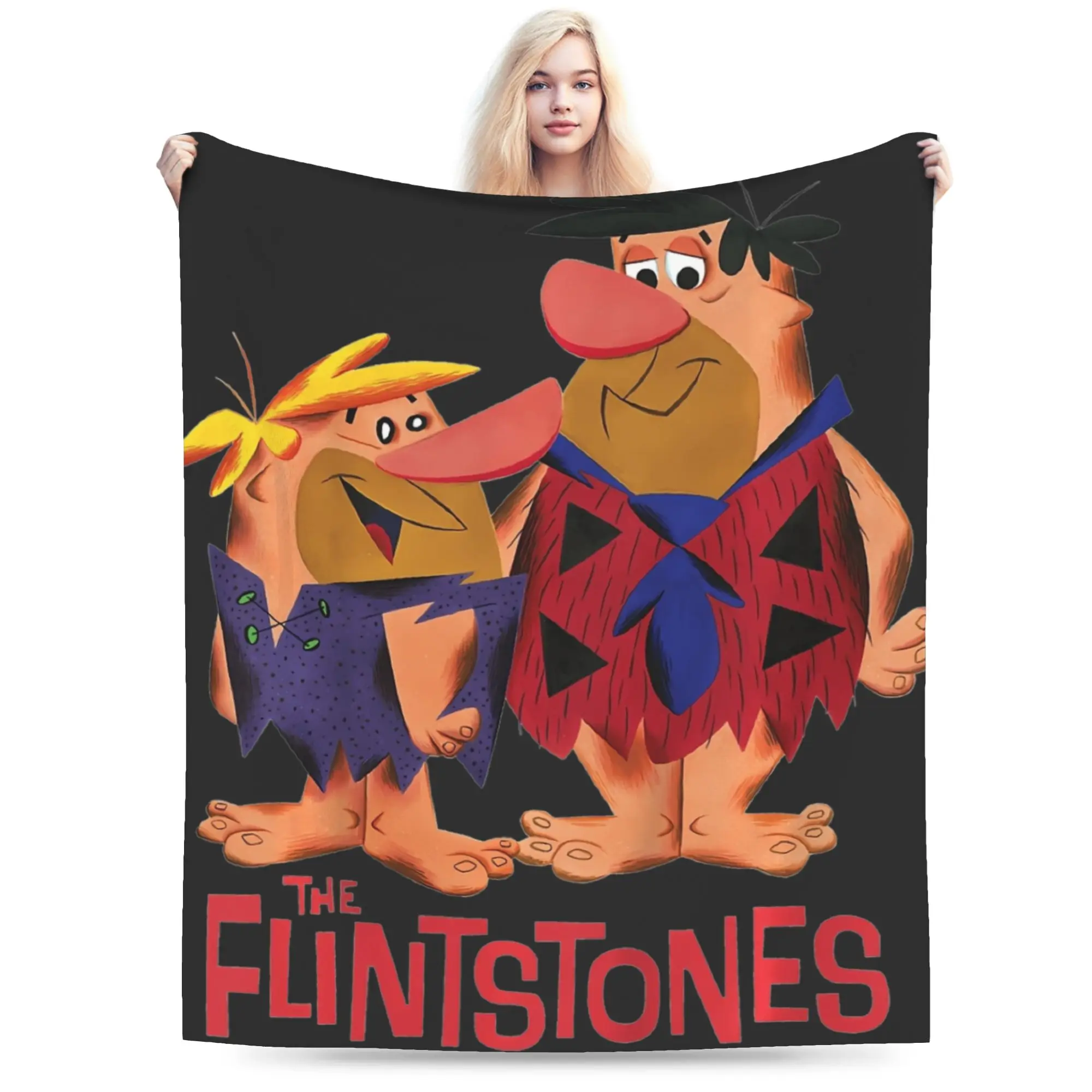 The Flintstone anime movie cartoon  Blankets Soft Flannel Healing Gifts  Throw Blankets Rug Piece