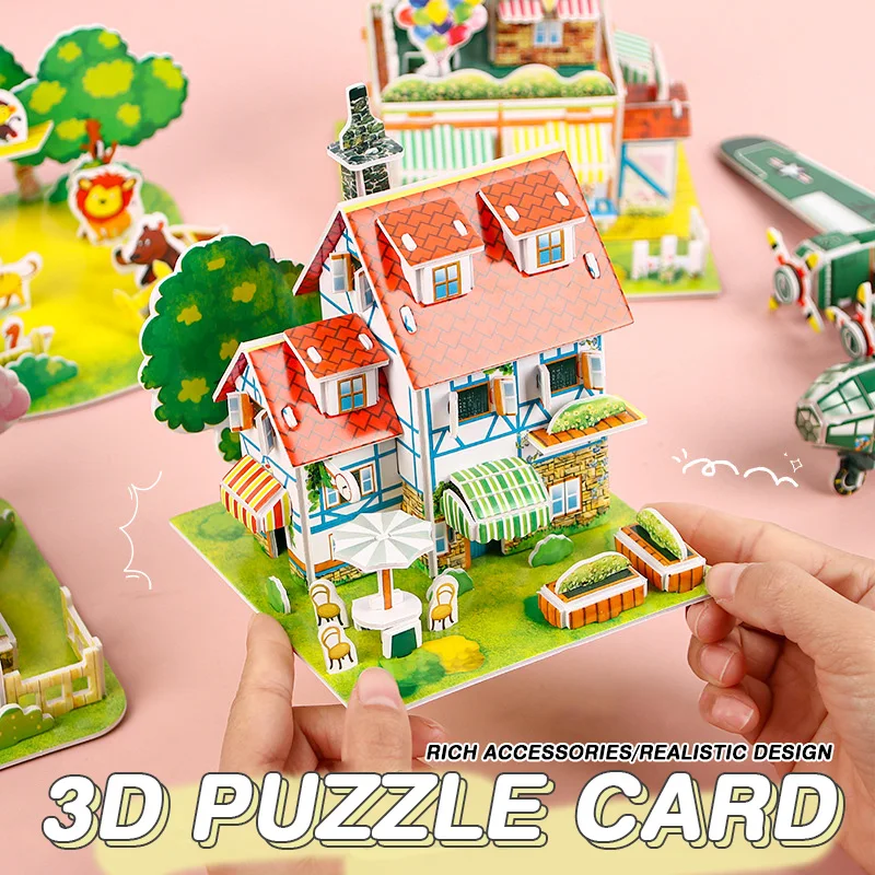 Lewenee Creative 3D Puzzle studente cartone animato fai da te Puzzle fatti a mano giocattoli educazione precoce Puzzle giocattolo regali per la giornata dei bambini