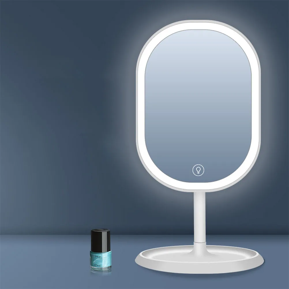 Lusterko do makijażu LED z czujnikiem dotykowym, obracane o 180 stopni, regulowane, stojące lusterko na biurko, do łazienki, sypialni, podróży.