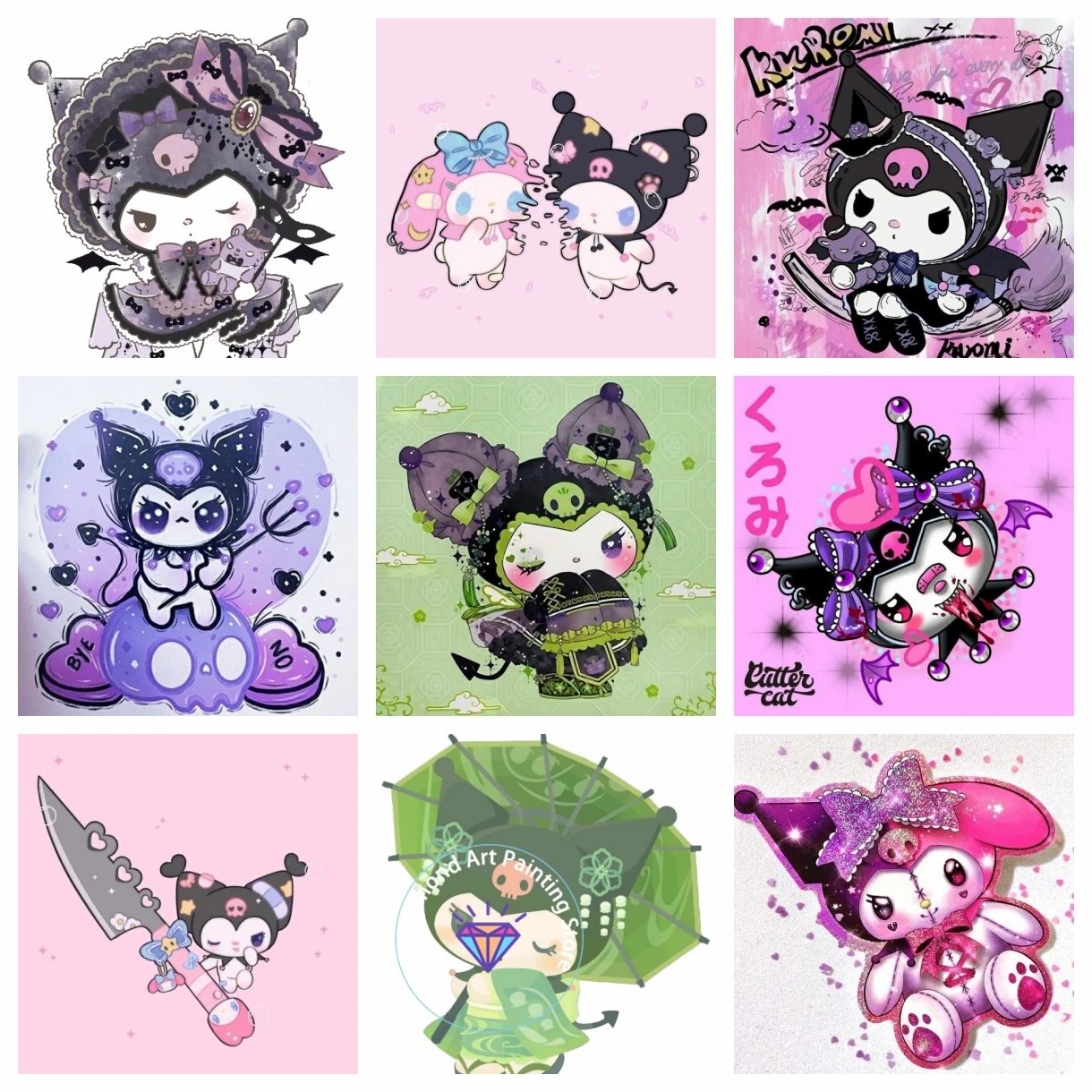

Sanrio Kuromi Cartoon 5D DIY AB Diamond Painting Kit Diamond Embroidery Handmade Art Children's Exquisite Gift Home Decoration