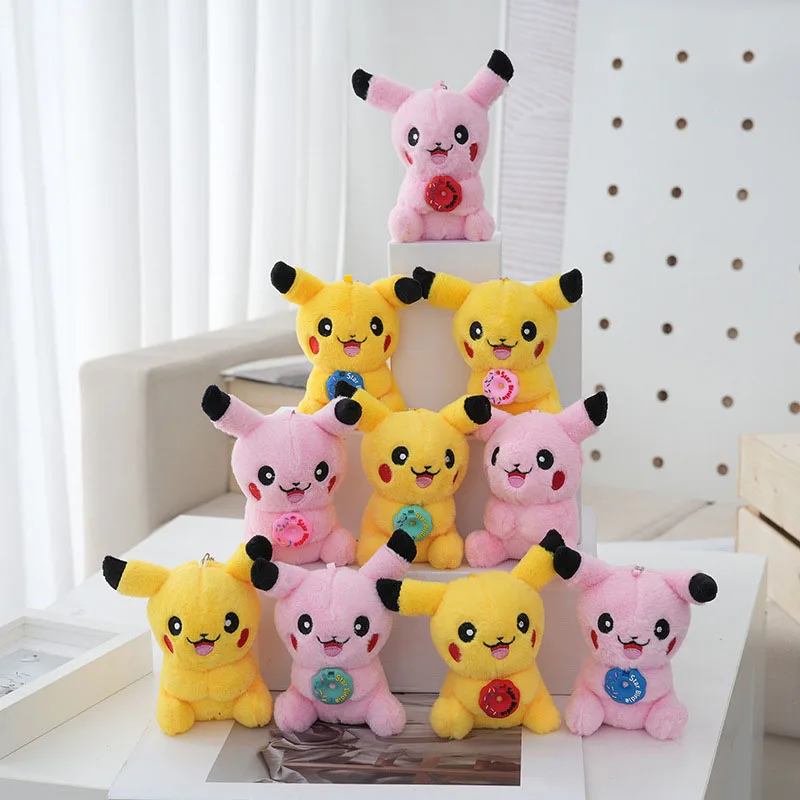 forPokemon Squirtle Charmander Pikachus Bulbasaur Plush Doll 14cm Pendant Stuffed Pendant Keychain Plush Gift Toy