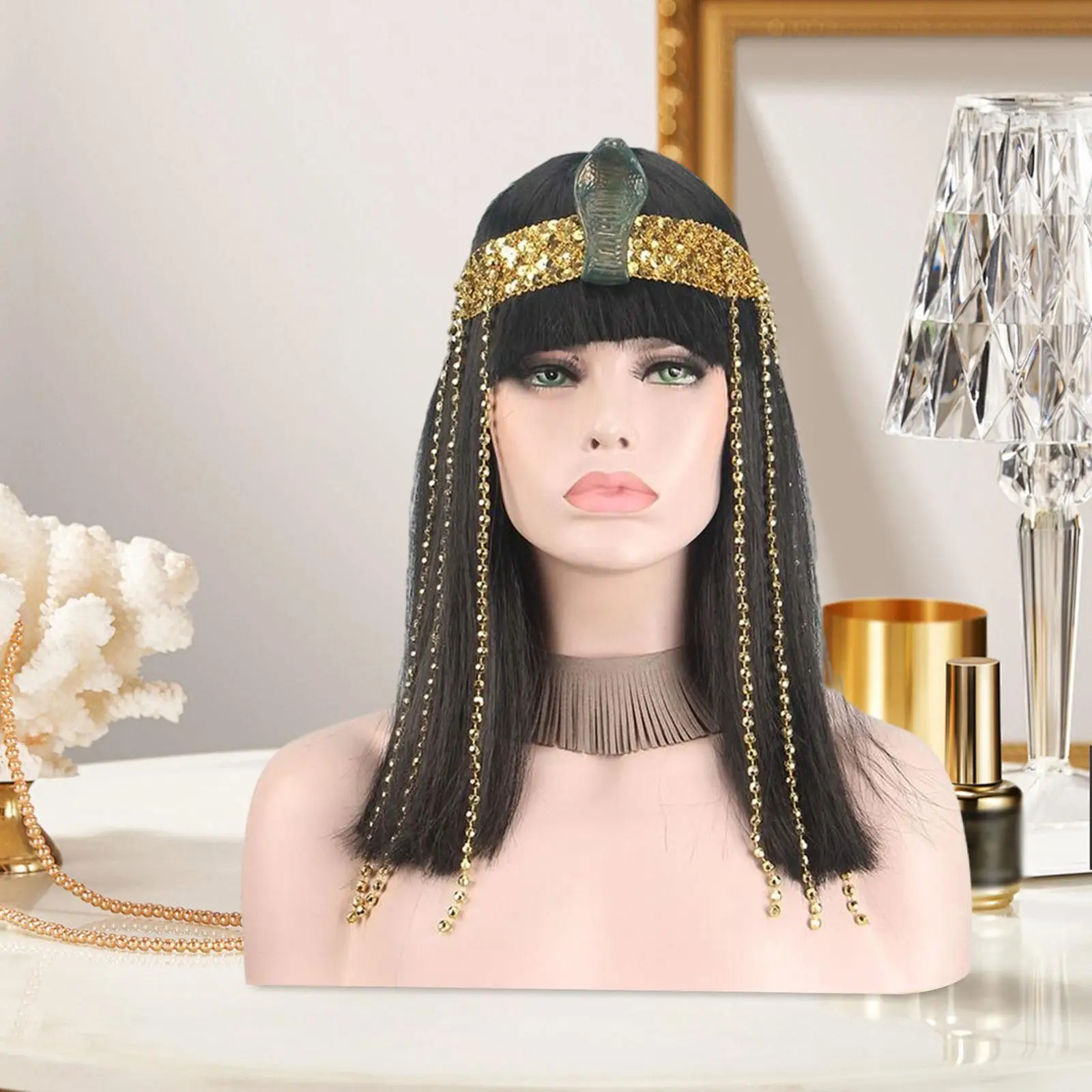 Egyptische kostuumpruik Lichtgewicht steil haar voor carnavalsfeest Kerstmis