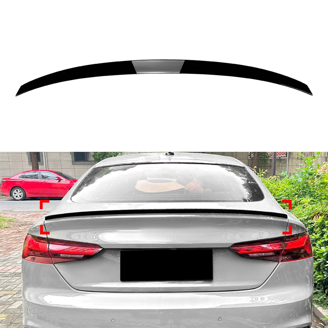 Rear Trunk Lid Spoiler Wing Splitter Lip For Audi A5 F5 Sportback 4-Door 2017 2018 2019 2020 2021 2022 2023 2024