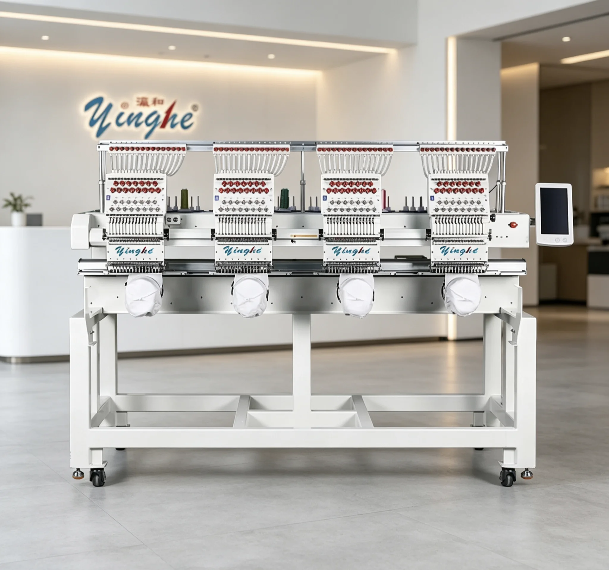 High Yield Output  1504  Four Heads Embroidery Machine 500*450mm Improve Output For Processing Factory