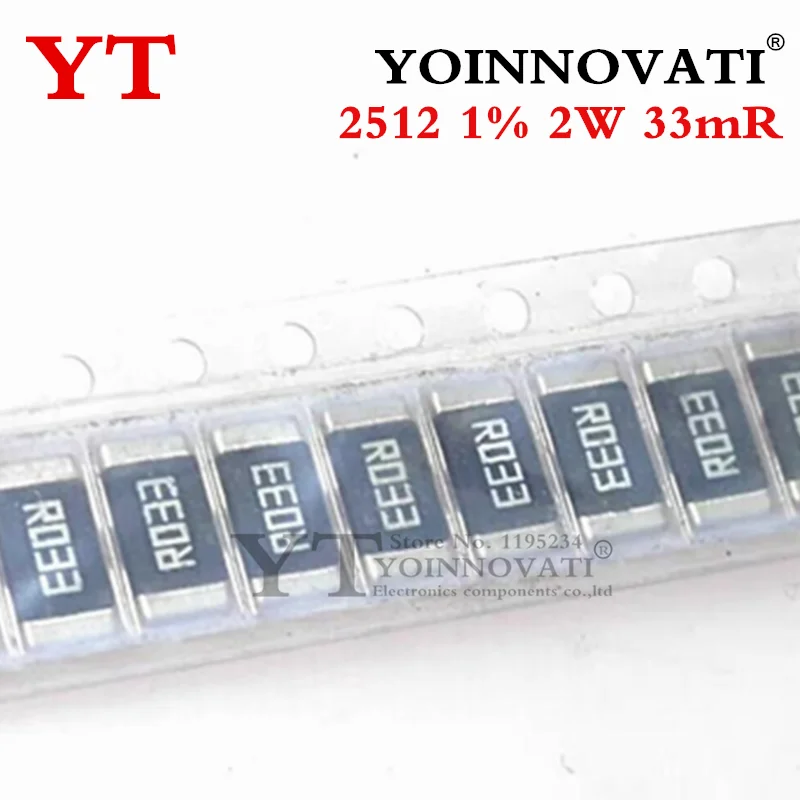 10PCS 2512 SMD 1% 2W Resistor 0.033R R033 33mR