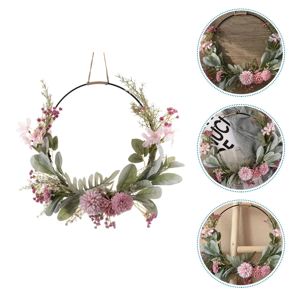 

Floral Hoops for Decoration Artificial Garland Front Door Plants Decorative Wreath Earrings Boho Plastic Bride