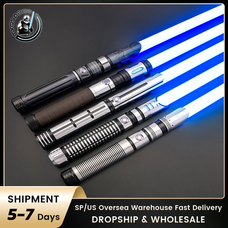 TXQSABER Neo Pixel Lightsaber Smooth Swing Heavy Dueling RGB SNV4 Metal Hilt FOC Blaster Toys Jedi Laser Sword Cosplay Toys