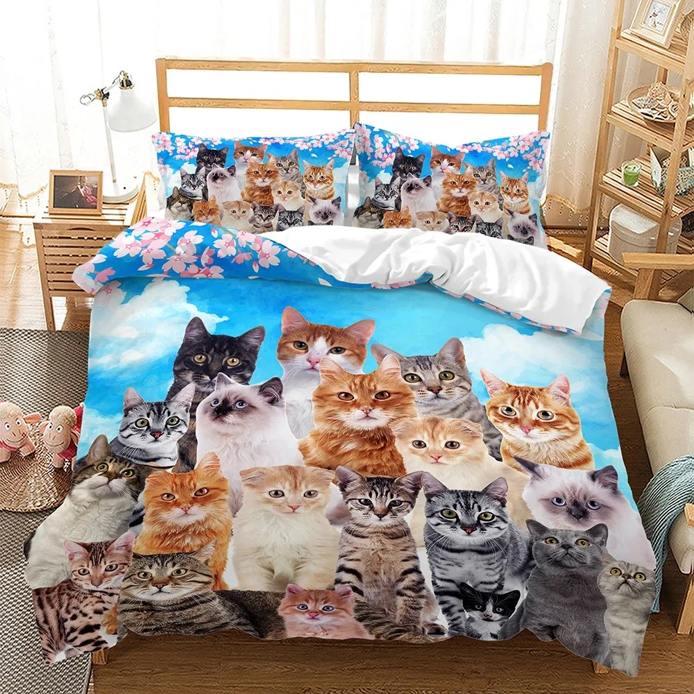 

Cute Animals Cats Dogs Horses 3D Bedding Set Duvet Cover Pillowcases Comforter Bed Linen Home Decor Twin Queen King Size