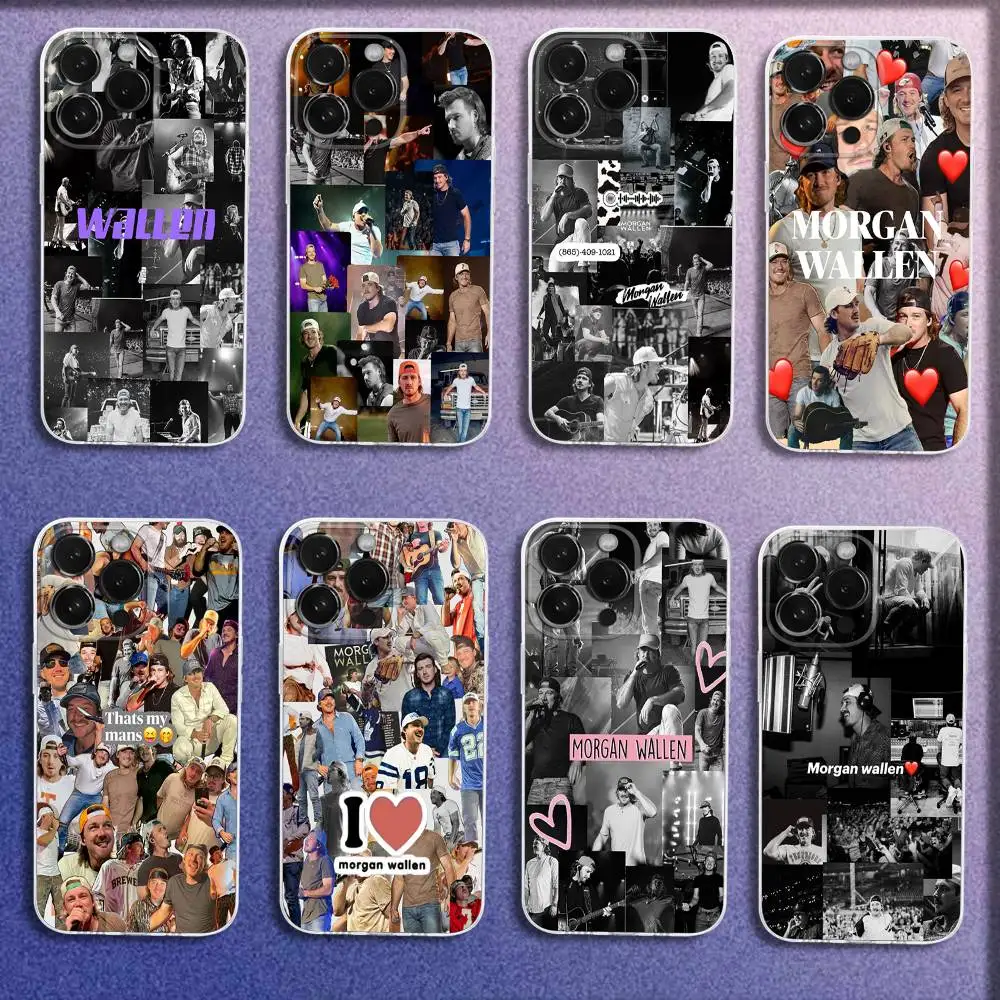 

Phone Case For iPhone 16,15,14,13,12,11 Plus,Pro,Max,XR,XS,Plus,E,Mini Singer M-Morgan Wallen Transparent Cover