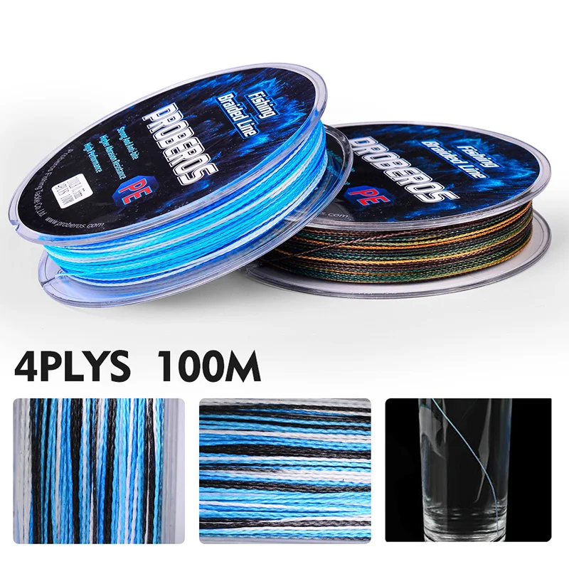 Fishing Line 4 Braid 100 Meters Strong Camouflage System PE Material Braided Wire Fishing Gear Fishing Line