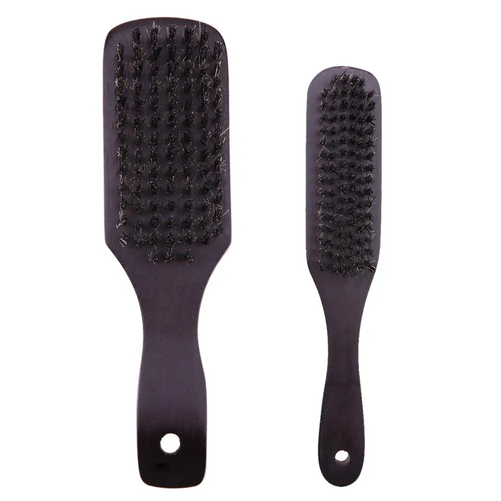 Wood Handle Anti-static Hair Brush Hard Boar Bristle Combs For Men Women Hairdressing Hair Styling Beard Comb Brush