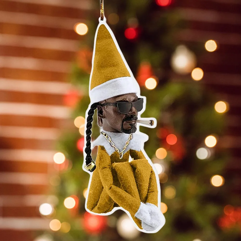 20/8PCS Adorable A Stoop Dolls Christmas Decoration Snoop On The Stoop Pendant Navidad Merry Christmas Decor Acrylic Bent Elf